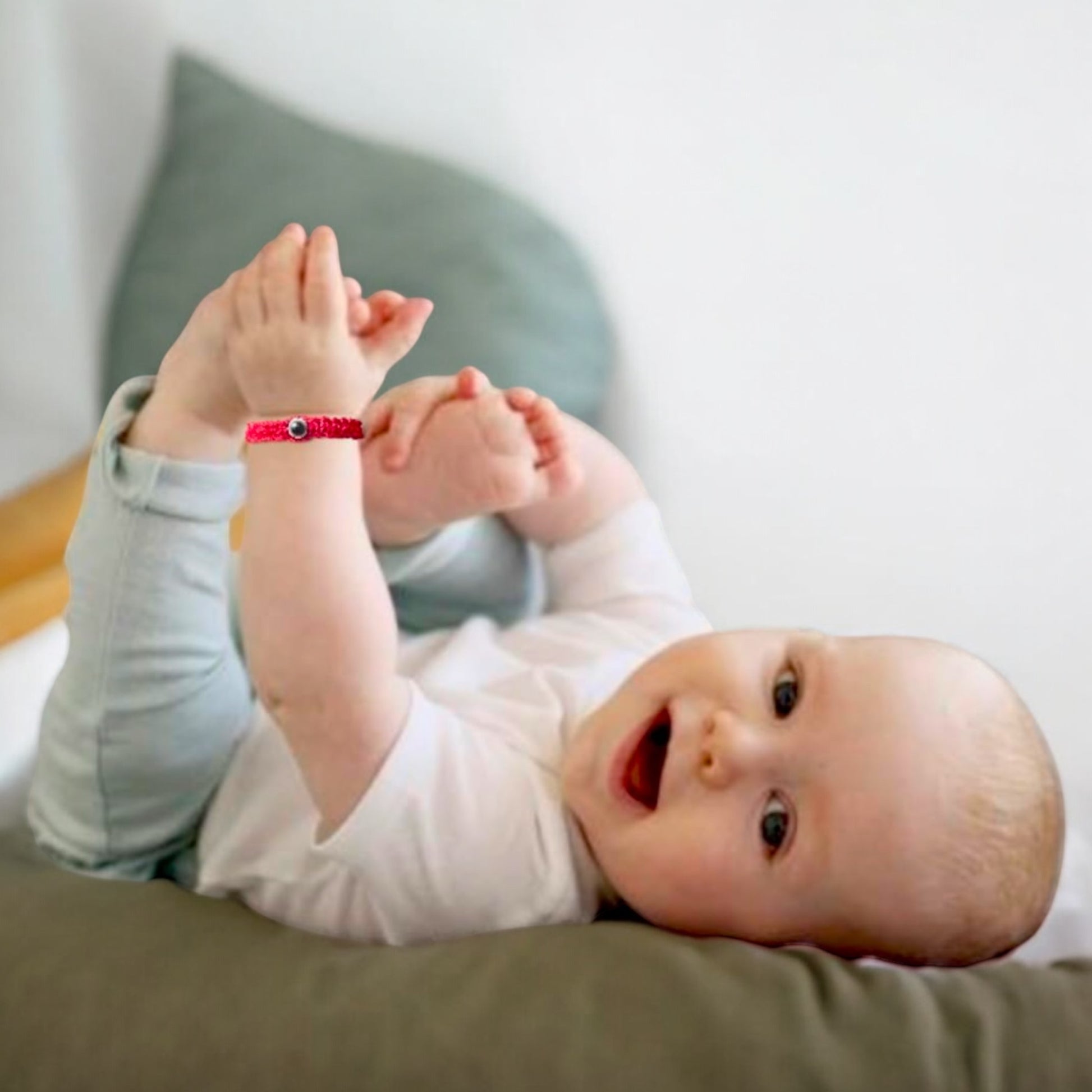 Red Baby Evil Eye Bracelet with Black Eye – Protection for Baby