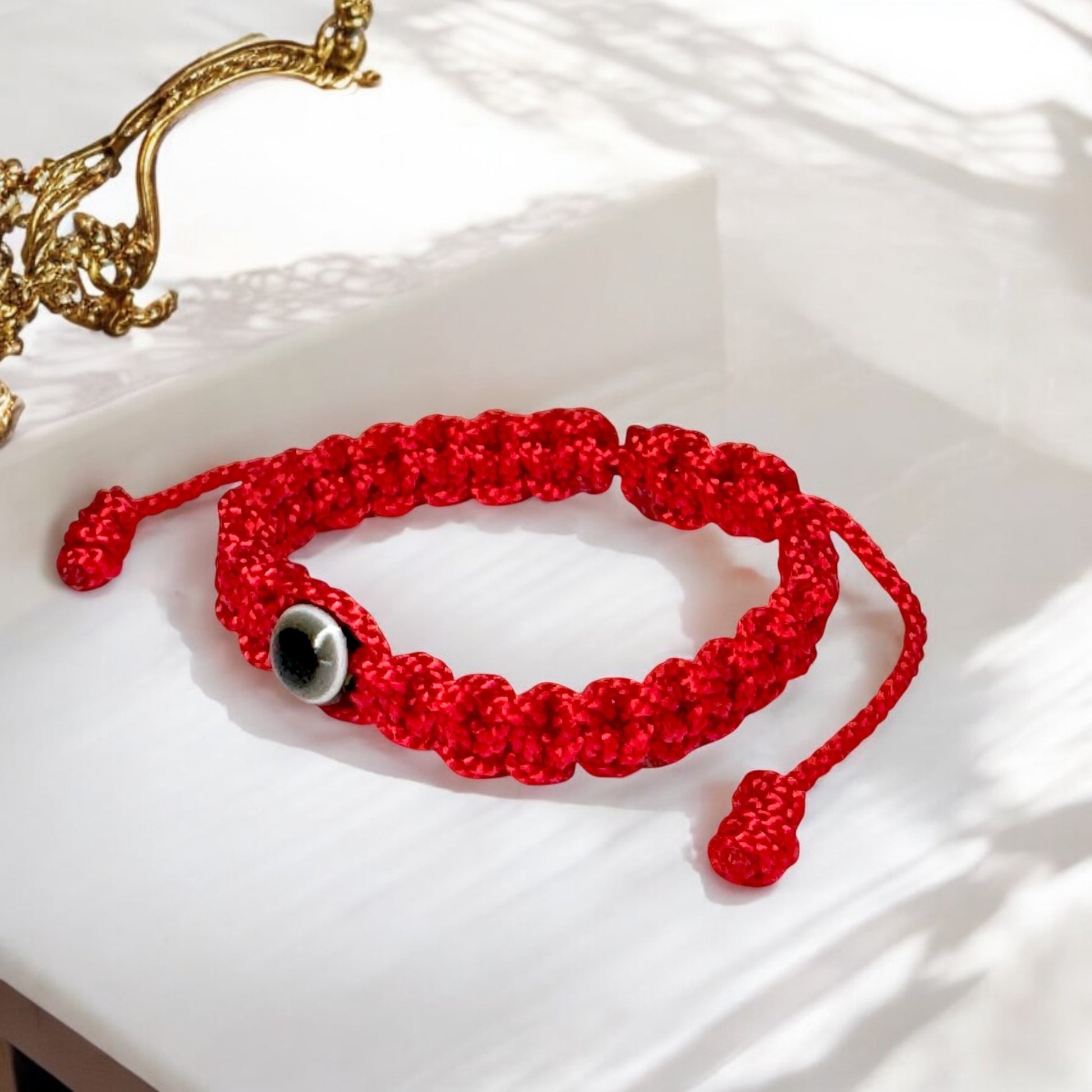 Red Baby Evil Eye Bracelet with Black Eye – Protection for Baby